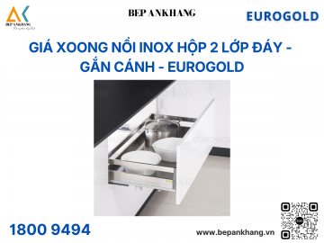 Giá xoong nồi inox hộp 2 lớp đáy, gắn cánh EU130800 (EUB7580) – Eurogold